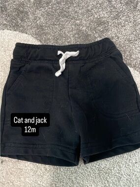 Cat & Jack Black Knit Drawstring Shorts